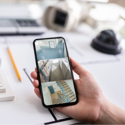 Los Angeles security camera feed on cell phone